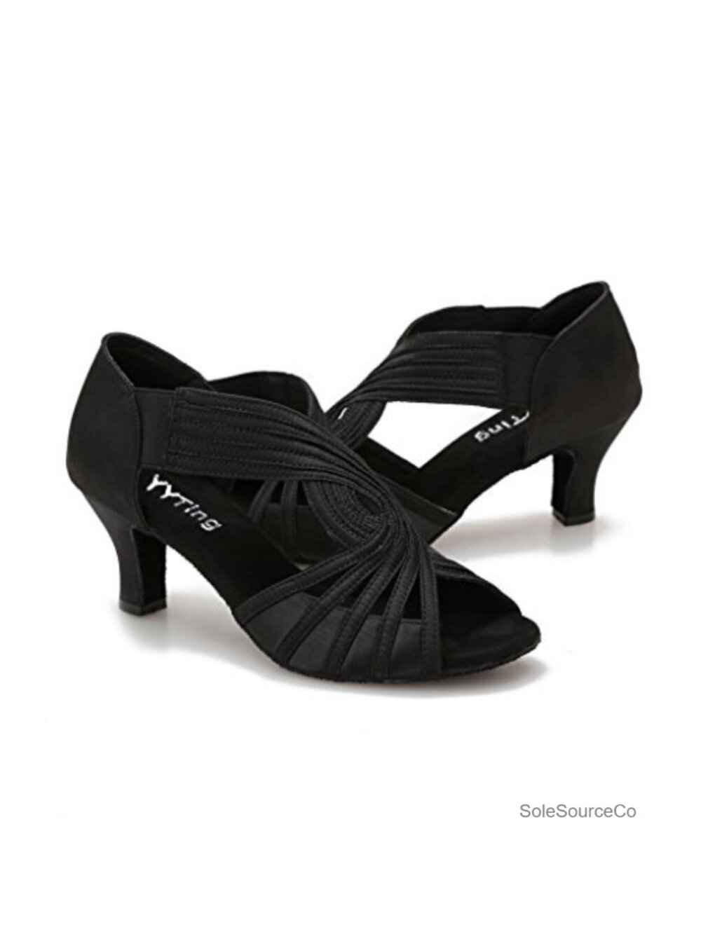 Latin Dance Shoes Women Salsa Ballroom Practice 2.5 Inch Heels Satin